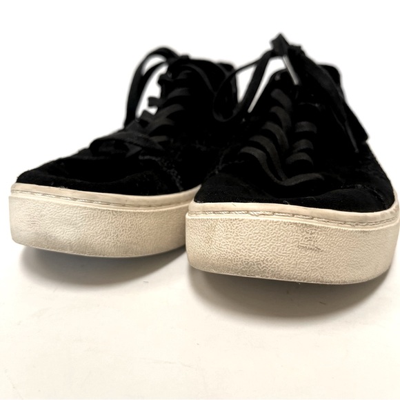TOMS Black Sneaker Shoes Lace up Braided Suede Sz 9 - Picture 5 of 8